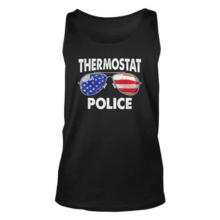 Thermostat Police Usa Flag Sunglasses Fathers Day Unisex Tank Top