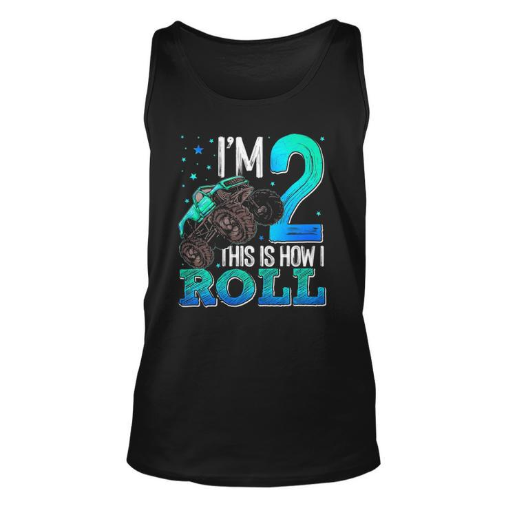 This Is How I Roll 2 Years Old Monster Truck 2Nd Birthday Unisex Tank Top