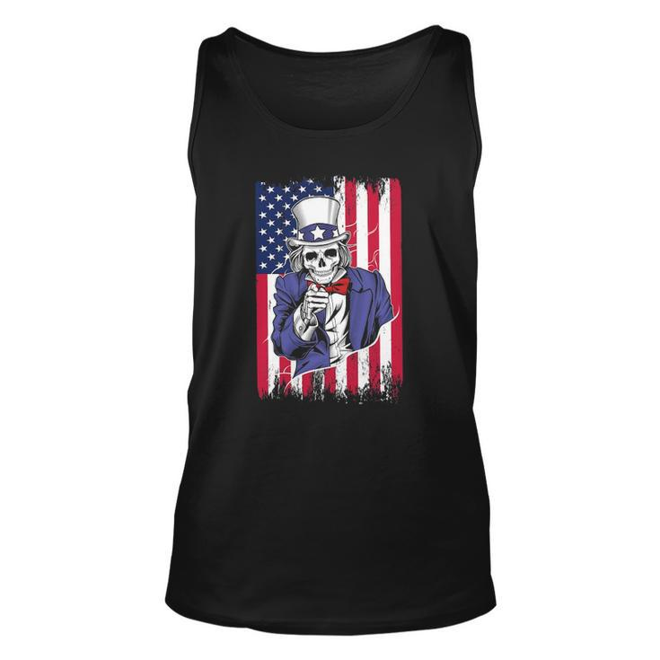 Uncle Sam Skeleton 4Th Of July For Boys And Girls Unisex Tank Top