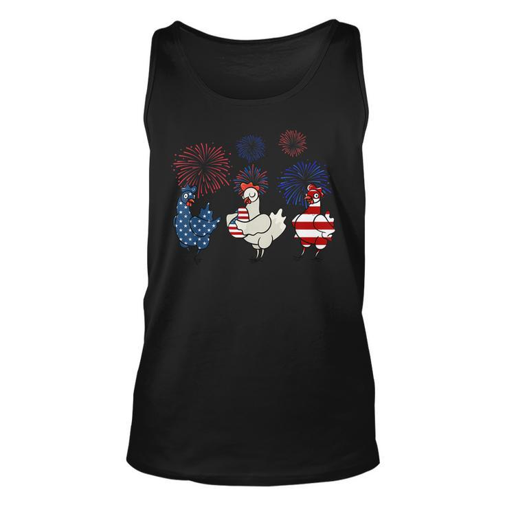Usa Flag Chicken Fireworks Patriotic 4Th Of July  Unisex Tank Top