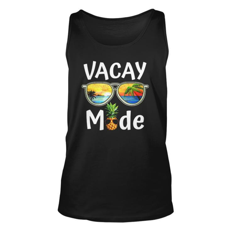Vacay Mode Vacation Summer Sunglasses Beach Pineapple Tank Top