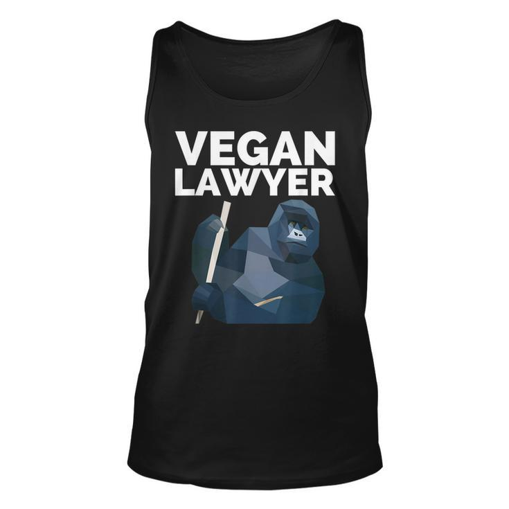 Vegan Lawyer Funny Cute Gorilla Plant-Based Unisex Tank Top