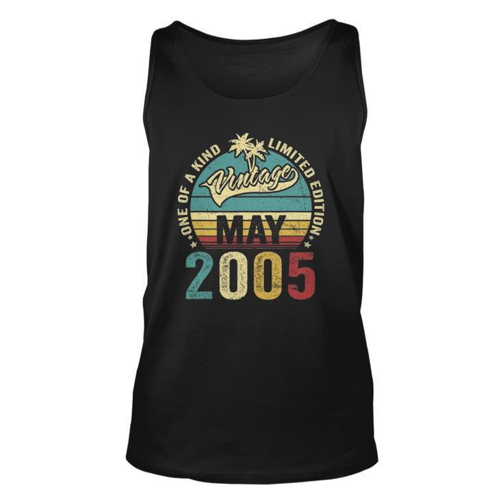 Vintage 17 Years Old May 2005 Decorations 17Th Birthday Unisex Tank Top