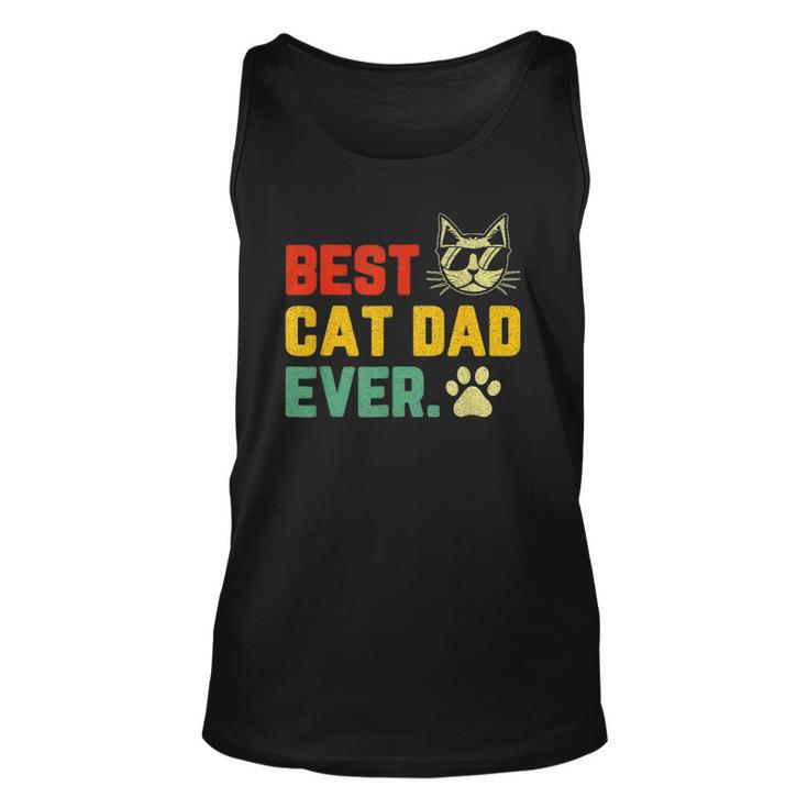 Vintage Best Cat Dad Ever Cat With Sunglasses Fathers Day Unisex Tank Top