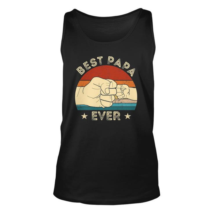 Vintage Best Papa Ever Fist Bump Funny Grandpa Fathers Day Unisex Tank Top