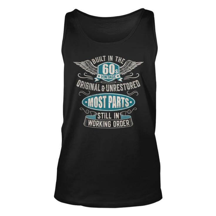 Vintage Birthday Born In 1960 Built In The 60S  Unisex Tank Top