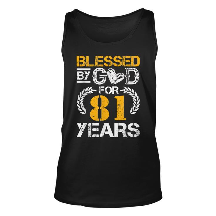 Vintage Blessed By God For 81 Years Happy 81St Birthday  Unisex Tank Top