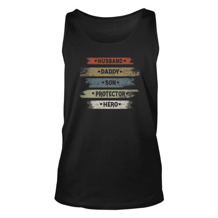 Vintage Husband Daddy Son Protector Hero Fathers Day Gift Unisex Tank Top