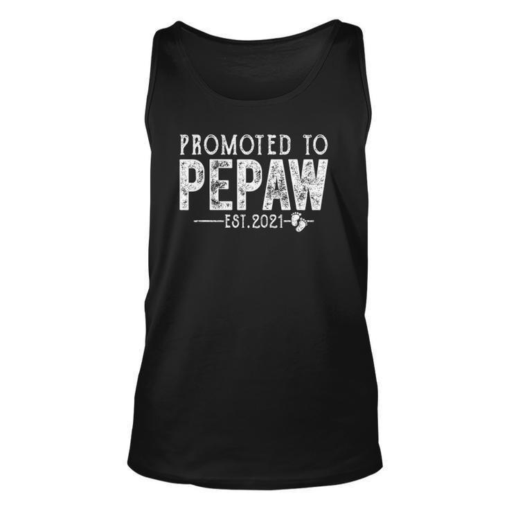 Vintage Promoted To Pepaw Est 2021 Fathers Day Christmas Unisex Tank Top