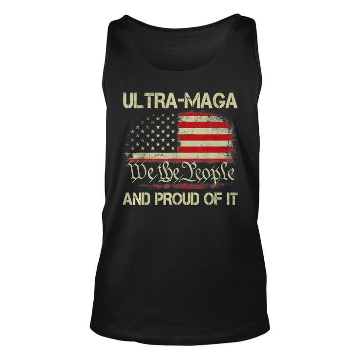 Vintage Ultra Maga And Proud Of It We The People Usa Flag  Unisex Tank Top