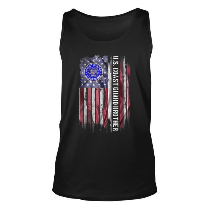 Vintage Usa American Flag Proud Us Coast Guard Brother Funny Unisex Tank Top