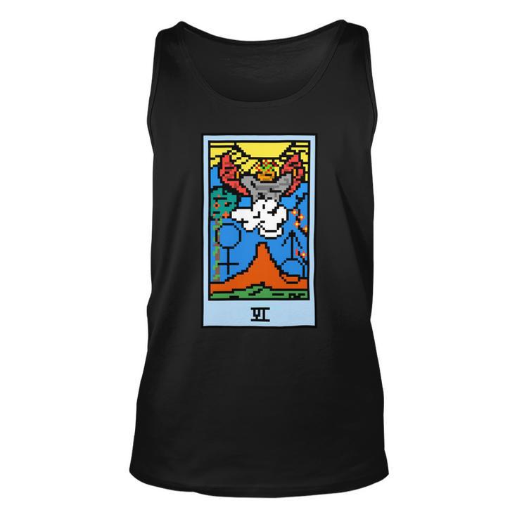 Wait Is This Pixel Art Tarot Yellow - Major Arcana The Lovers Design For  Stickers And Unisex Tank Top