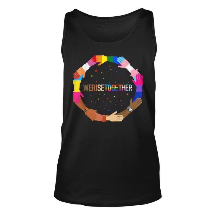 We Rise Together Lgbt-Q Pride Social Justice Equality Ally  Unisex Tank Top