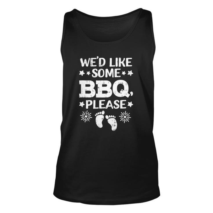 Wed Like Some Bbq Baby 4Th Of July Pregnancy Announcement  Unisex Tank Top