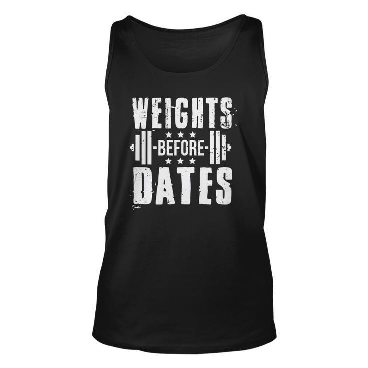 Weights Before Dates Gym Bodybuilding Exercise Fitness Tank Top