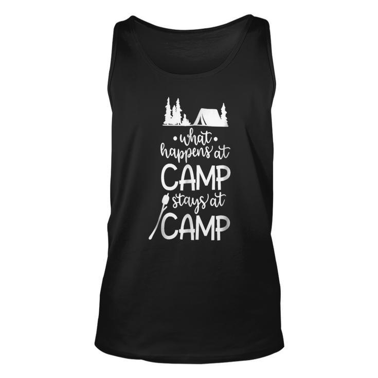 What Happens At Camp Stays At Camp Shirt Kids Camping Girls Unisex Tank Top