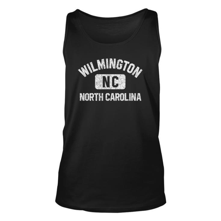 Wilmington Nc Gym Style Pink With Distressed White Print Unisex Tank Top