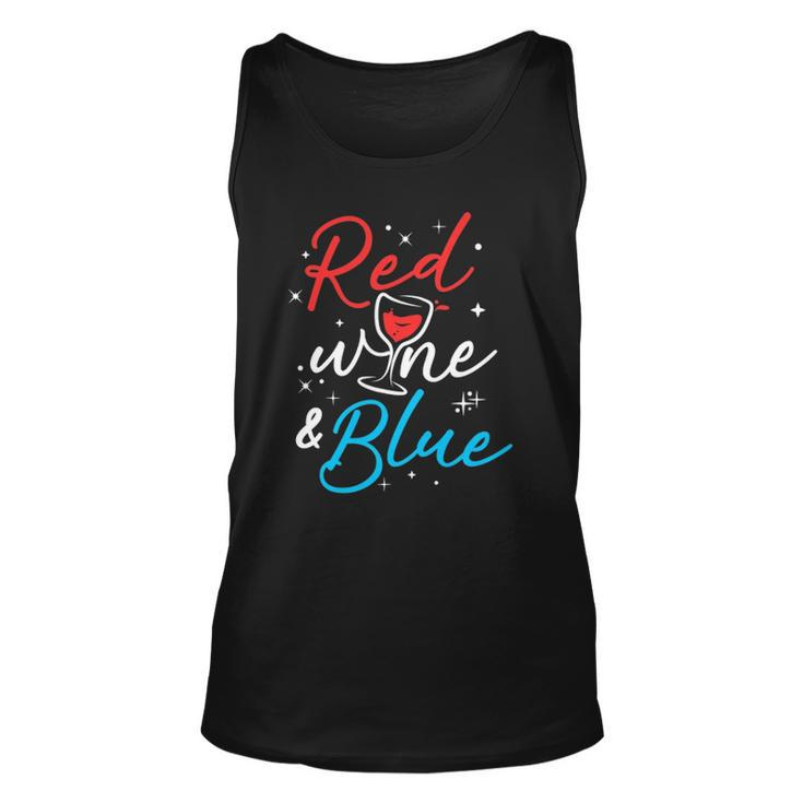 Wine Lover 4Th July Red Wine And Blue Unisex Tank Top