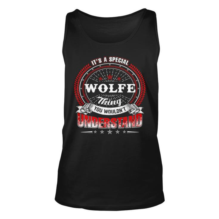 Wolfe Shirt Family Crest Wolfe T Shirt Wolfe Clothing Wolfe Tshirt Wolfe Tshirt Gifts For The Wolfe  Unisex Tank Top