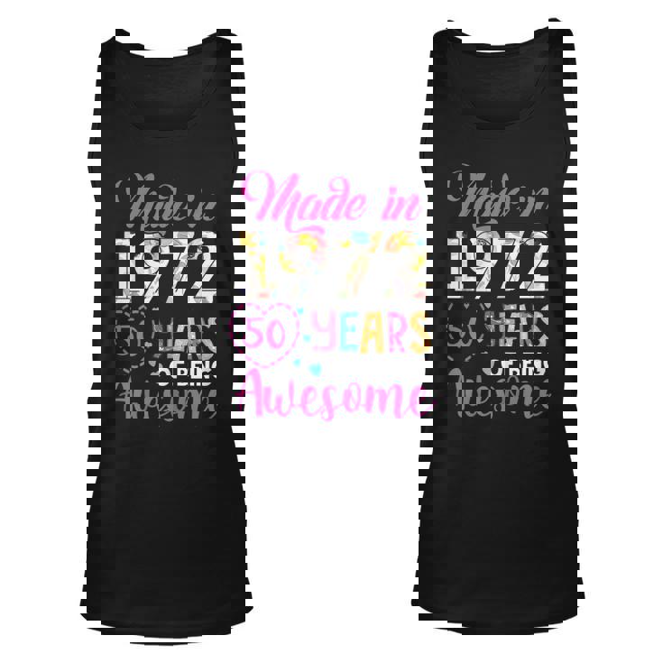 Womens 50 Year Of Being Awesome Made In 1972 Birthday Gifts Vintage  Unisex Tank Top