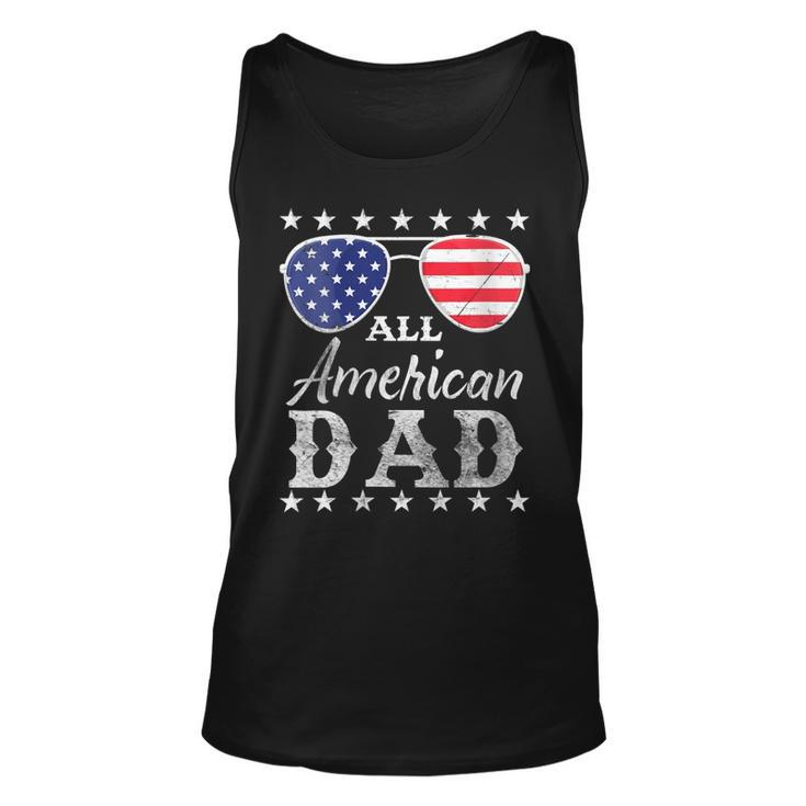 Womens All American Dad Fathers Men Patriotic 4Th Of July  Unisex Tank Top