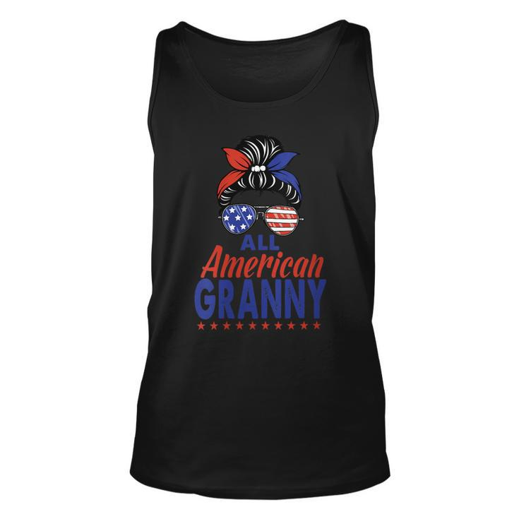 Womens All American Granny Grandma Sunglasses Usa Flag 4Th Of July  Unisex Tank Top