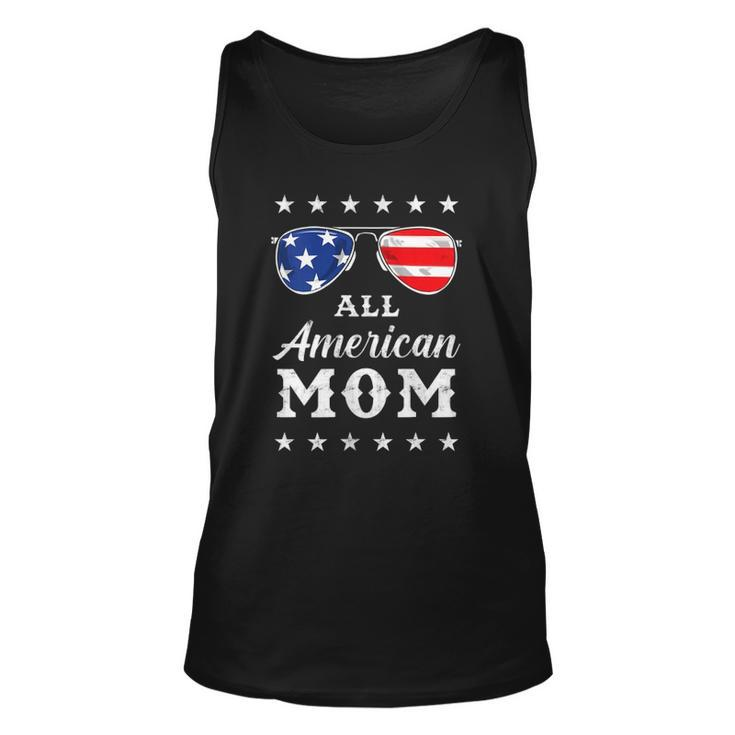 Womens All American Mom Us Flag Sunglasses 4Th Of July  Unisex Tank Top