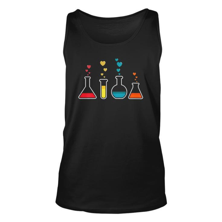 Womens Cute Chemistry Hearts Science Valentines Gift Nerd Unisex Tank Top