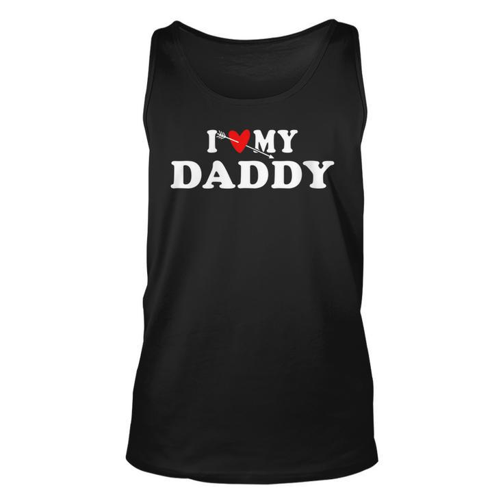 Womens I Love My Daddy With Red Heart Gift For Men Women Kids  Unisex Tank Top