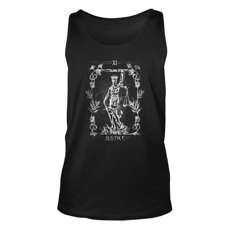 Womens Justice Tarot Card Vintage Gothic Retro Style Unisex Tank Top