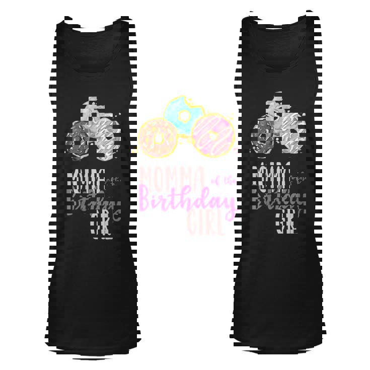 Womens Momma Of The Birthday Girl Donut Birthday Party Theme Family  Unisex Tank Top