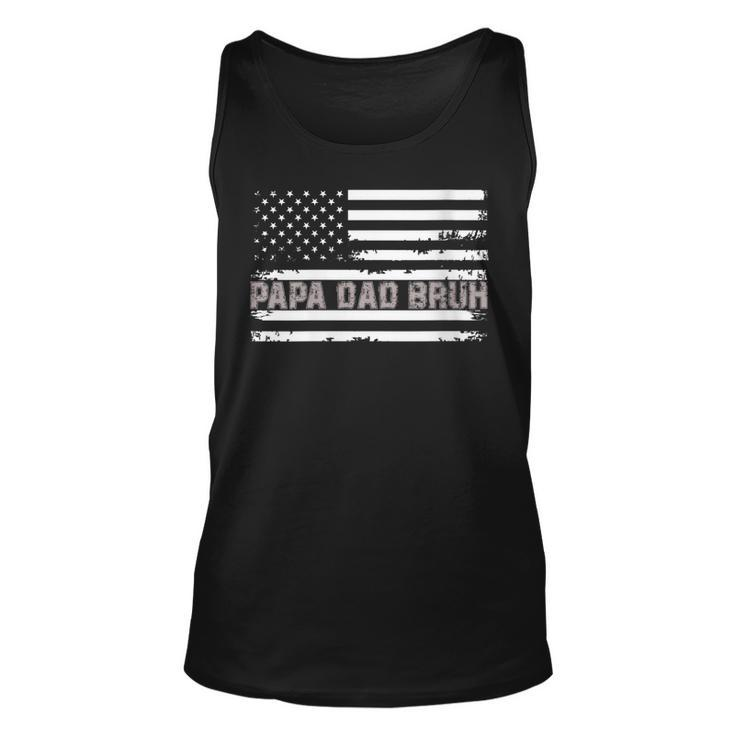 Womens Papa Dad Bruh Fathers Day 4Th Of July Us Flag Vintage 2022  Unisex Tank Top