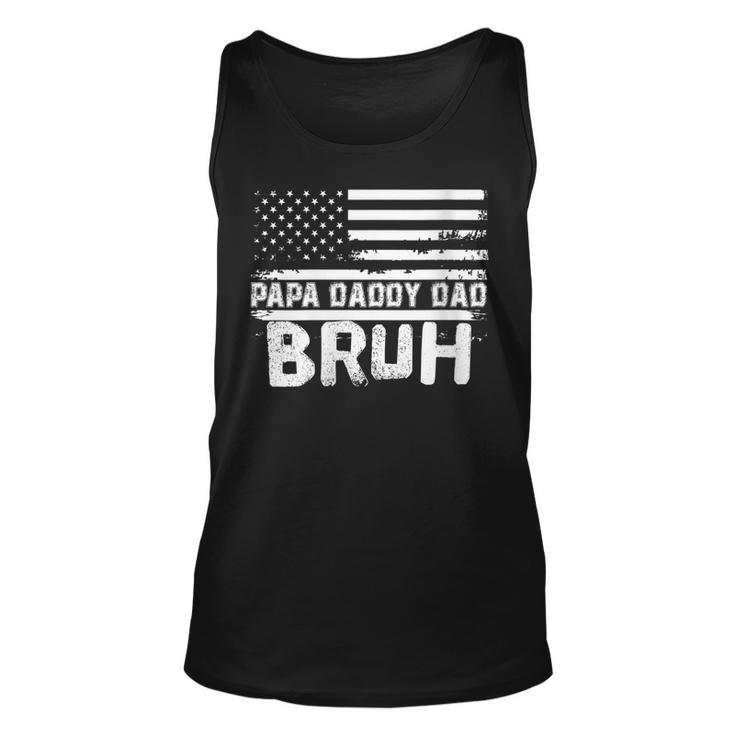 Womens Papa Daddy Dad Bruh Fathers Day 4Th Of July Usa Vintage 2022  Unisex Tank Top