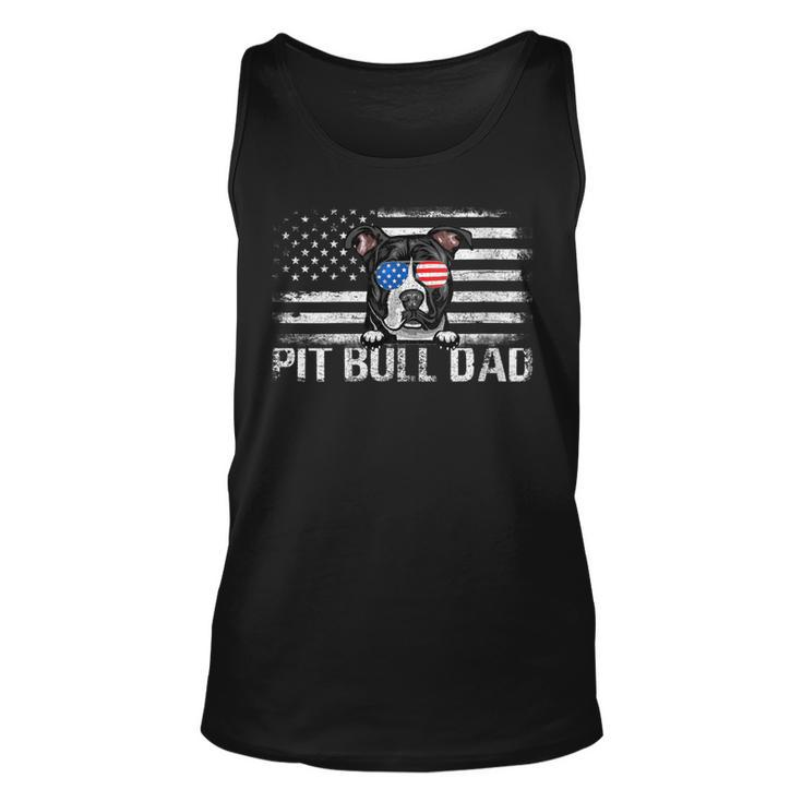 Womens Pit Bull Dad American Flag 4Th Of July Patriotic Gift  Unisex Tank Top