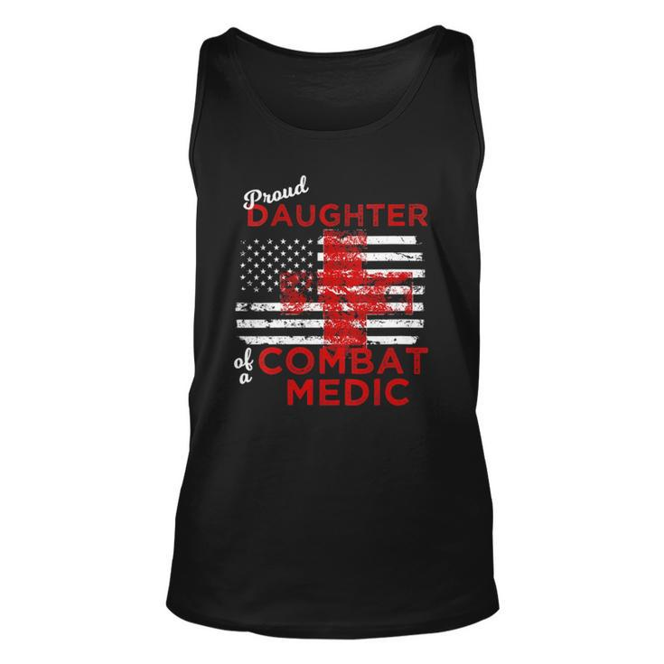 Womens Proud Daughter Of A Combat Medic Distressed Flag Unisex Tank Top