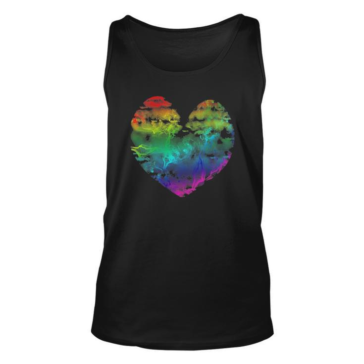 Womens Rainbow Cloudy Heart Lgbt Gay & Lesbian Pride Gift Unisex Tank Top