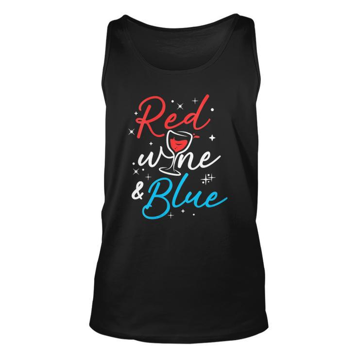 Womens Red Wine And Blue V-Neck Unisex Tank Top
