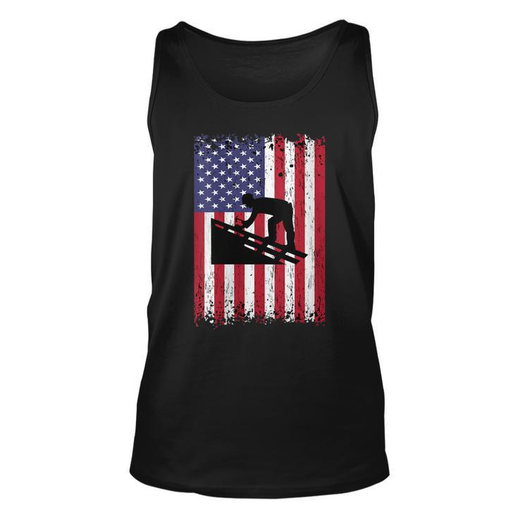 Womens Roofer Dad Usa Flag Patriotic 4Th Of July Gift  Unisex Tank Top