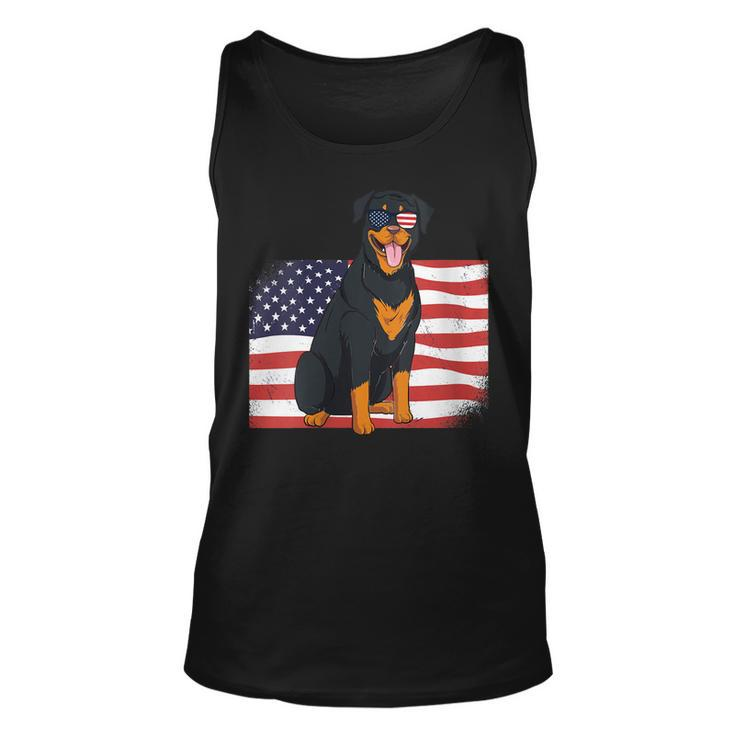 Womens Rottie Dad & Mom American Flag 4Th Of July Usa Rottweiler  Unisex Tank Top