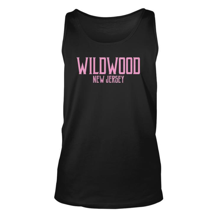 Womens Wildwood New Jersey Nj Vintage Text Pink Print Unisex Tank Top