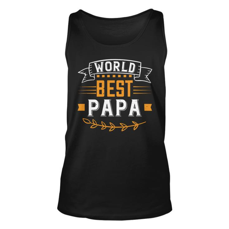 World Best Papa Papa T-Shirt Fathers Day Gift Unisex Tank Top