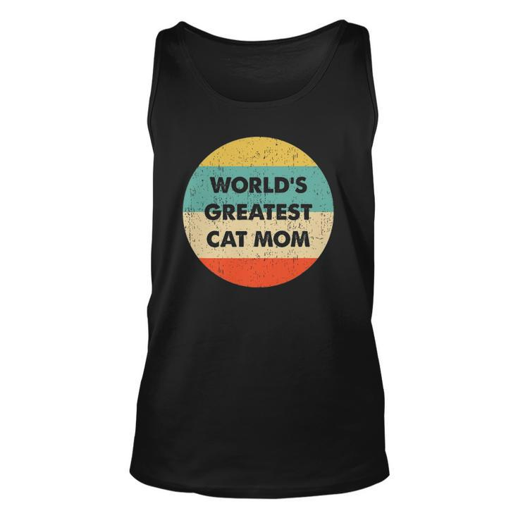 Worlds Greatest Cat Mom Vintage Retro Unisex Tank Top