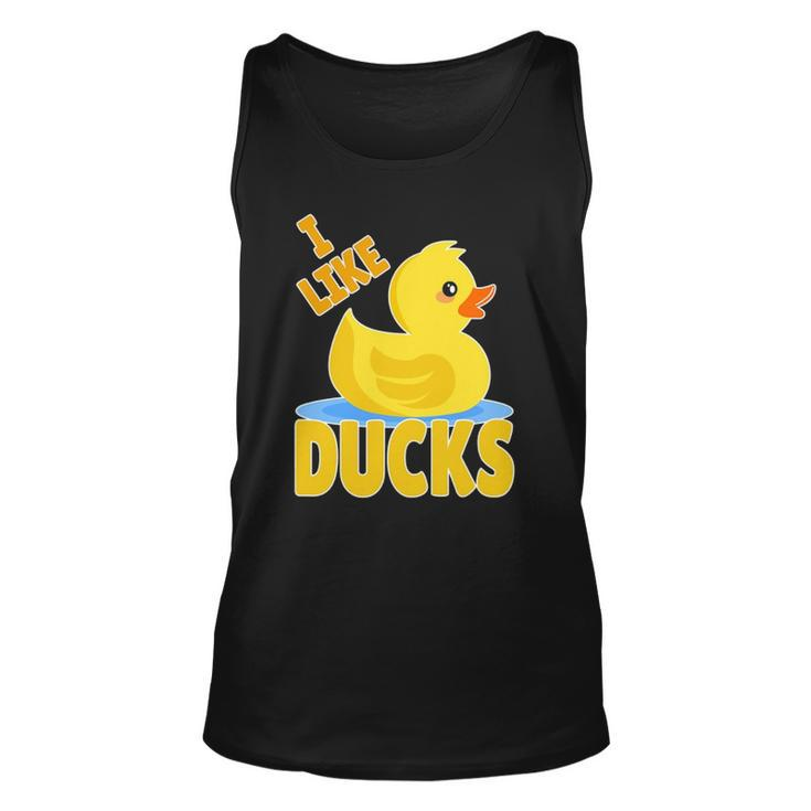 Yellow Rubber Duck Squeaker Duck I Like Ducks Unisex Tank Top