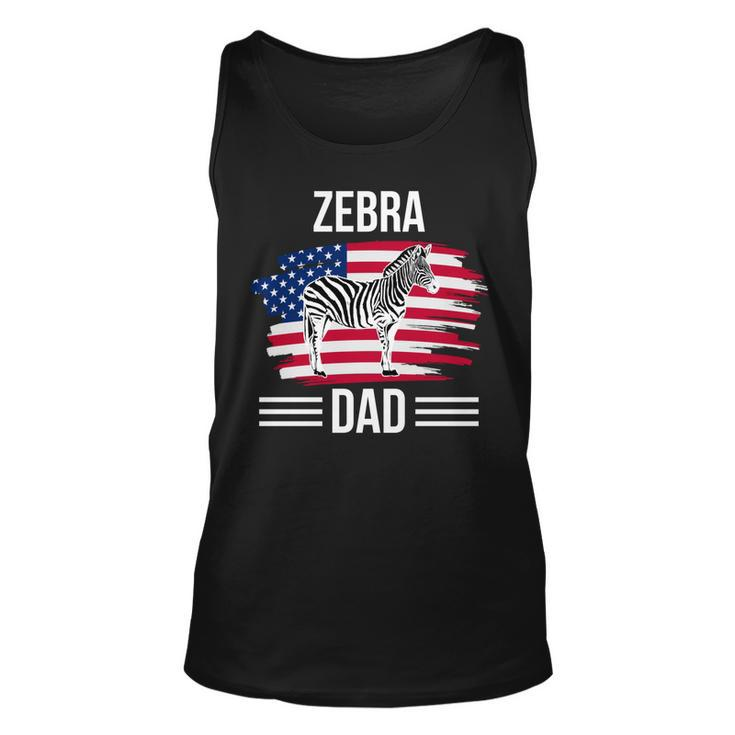 Zebra Us Flag 4Th Of July Fathers Day Zebra Dad   Unisex Tank Top