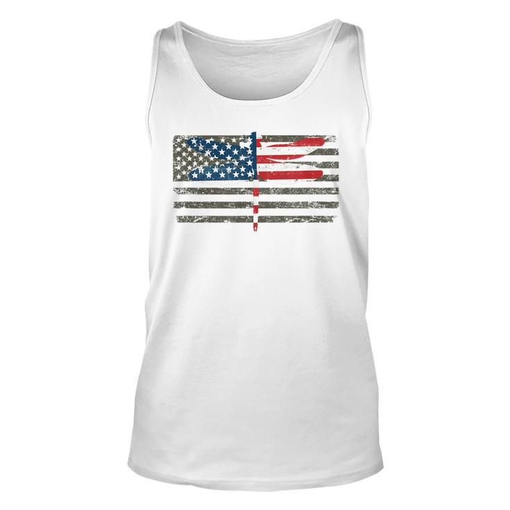 4Th Of July Dragonfly  Patriotic Us American Flag  Unisex Tank Top
