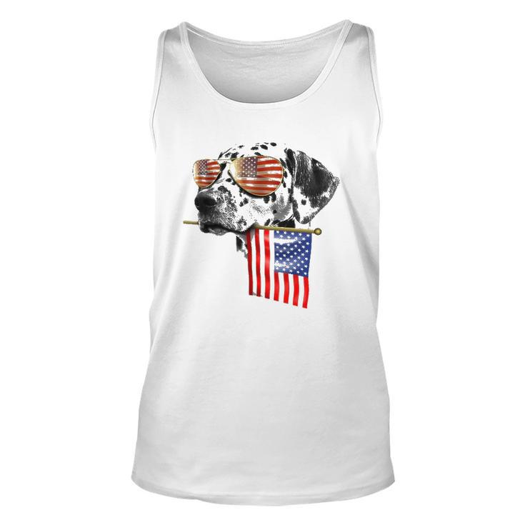 4Th Of July  Fun American Flag Dalmatian Dog Lover Gift Unisex Tank Top