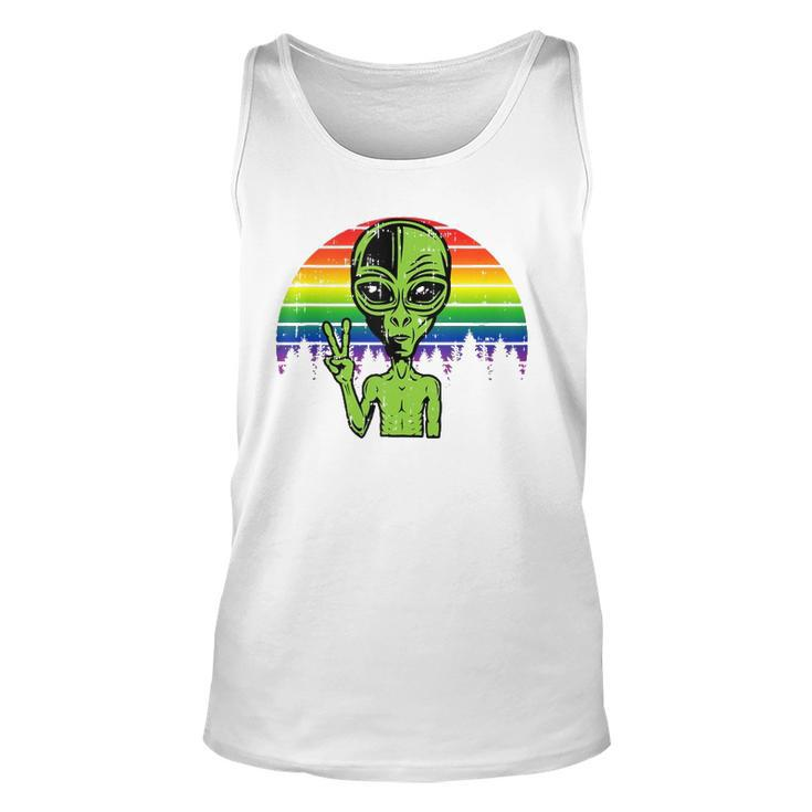 Alien Peace Lgbt Gay Pride Costume Retro Halloween Gifts  Unisex Tank Top