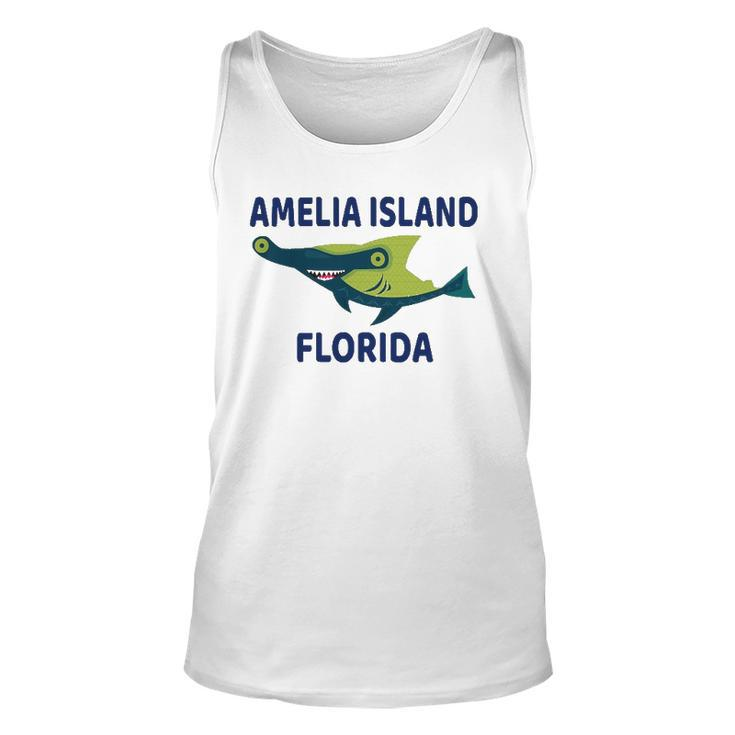 Amelia Island Florida Shark Themed Unisex Tank Top