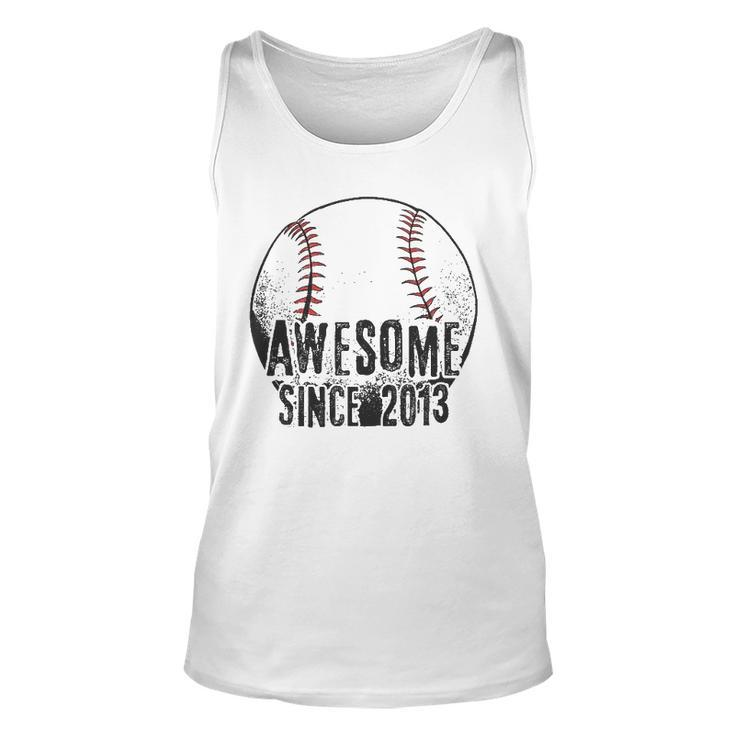 Awesome Since 2013 9 Years Old Baseball Player 9Th Birthday Unisex Tank Top