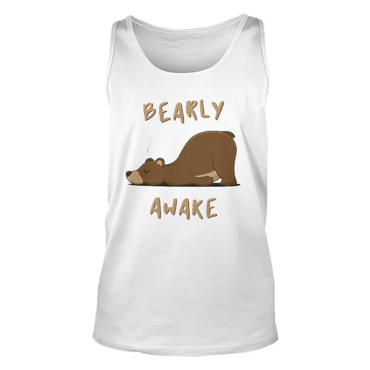 Bearly Awake Funny Sleeping Bear Unisex Tank Top